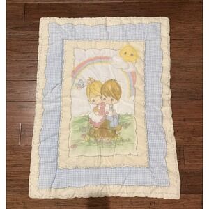 Vintage Y2K Precious Moments Crib Comforter Baby Blanket " Love One Another "